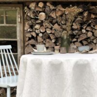 Classic White Round Linen Tablecloth