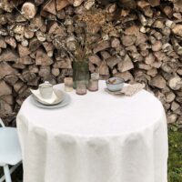 Classic White Round Linen Tablecloth