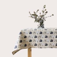 Sheep Prints Linen Tablecloth