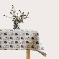 Sheep Prints Linen Tablecloth
