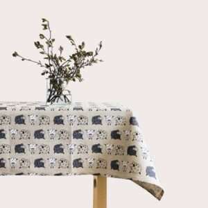 Sheep Prints Linen Tablecloth
