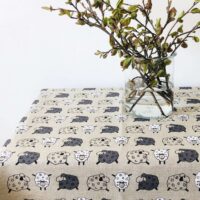 Sheep Prints Linen Tablecloth
