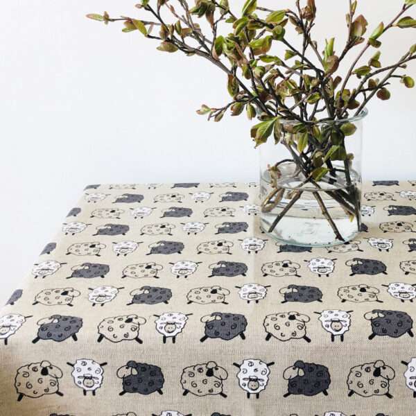 Sheep Prints Linen Tablecloth Sheep Prints Linen Tablecloth