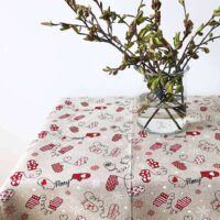 Christmas Mittens Linen Tablecloth