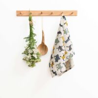 Linen tea towel - Dog linen fabric - Nordic Linen