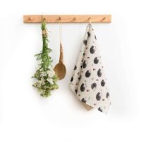Linen tea towel - Hedgehog linen fabric - Nordic Linen