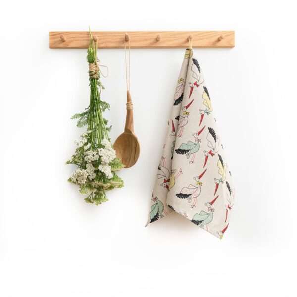 Linen tea towel - Stork linen fabric - Nordic Linen