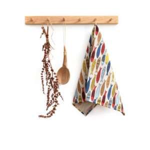 Linen tea towel - Colorful fishes linen fabric - Nordic Linen