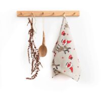 Linen tea towel - Christmas reindeer linen fabric - Nordic Linen