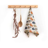 Linen tea towel - Colorful cats linen fabric - Nordic Linen