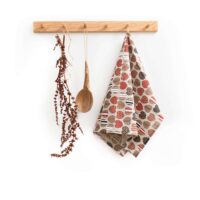 Linen tea towel - Hearts linen fabric - Nordic Linen