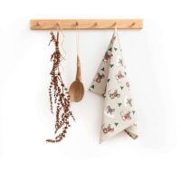 Linen tea towel - Christmas mouse linen fabric - Nordic Linen