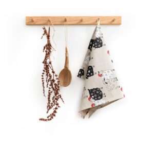 Linane köögirätik - jõululammastest linane kangas - Põhjamaine Lina