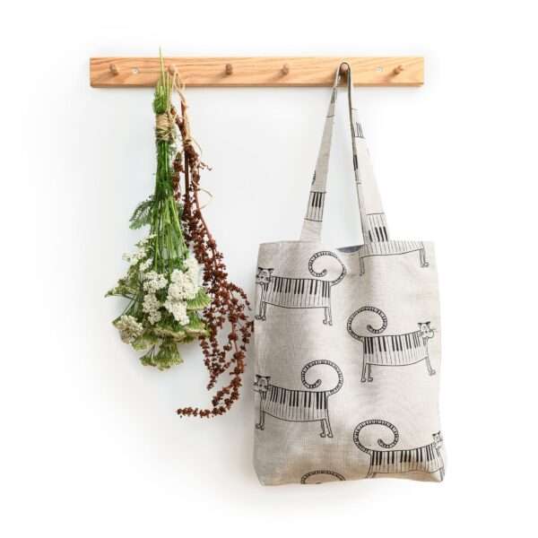 Cat Piano Linen Tote Bag Cat Piano Linen Tote Bag