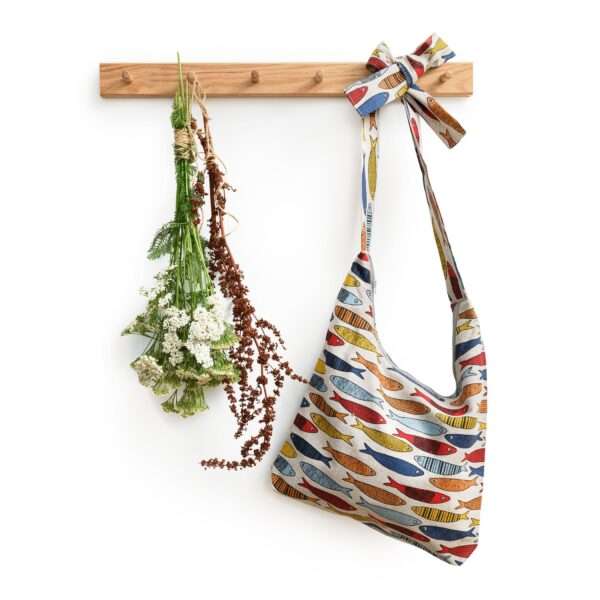 COLORFUL FISHES LINEN ZIPPER BAG COLORFUL FISHES LINEN ZIPPER BAG