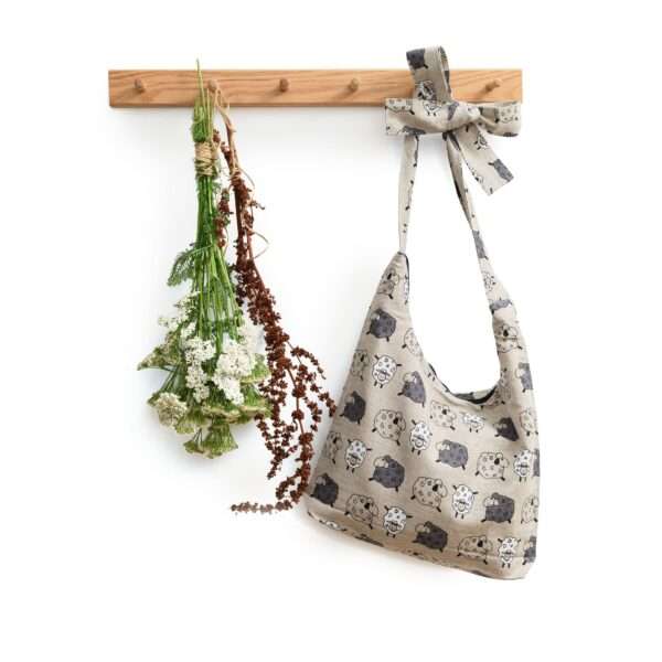 SHEEP LINEN ZIPPER BAG