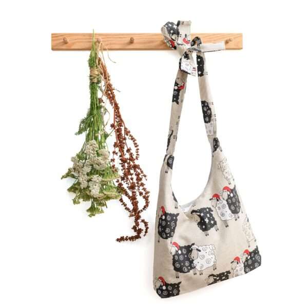 CHRISTMAS SHEEP LINEN ZIPPER BAG