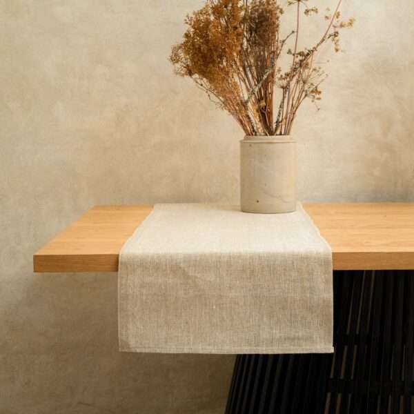 Rustic Linen Table Runner - Natural Rustic Linen Table Runner - Natural