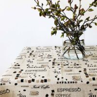 Coffee Theme Linen Tablecloth