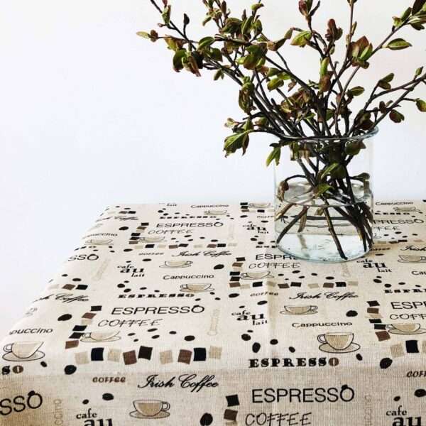 Coffee Theme Linen Tablecloth Coffee Theme Linen Tablecloth