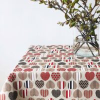 Heart Prints Linen Tablecloth
