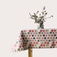 Heart Prints Linen Tablecloth