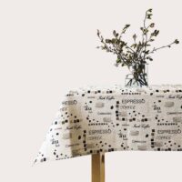 Coffee Theme Linen Tablecloth