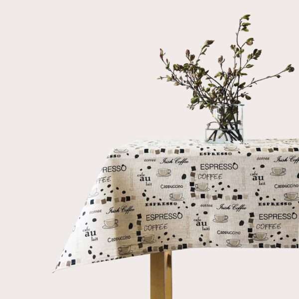 Coffee Theme Linen Tablecloth Coffee Theme Linen Tablecloth