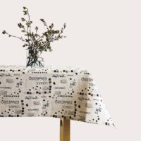 Coffee Theme Linen Tablecloth
