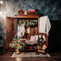 Wool Throw with Fringes “Beige Rombs”