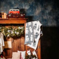 Wool Baby Blanket - Grey Teddy Bear