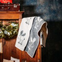 Wool Baby Blanket - Grey Moose