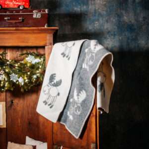 Wool Baby Blanket - Grey Moose