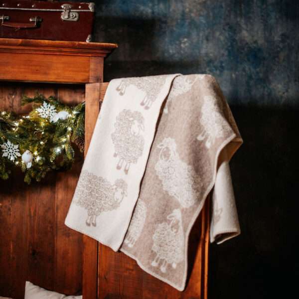 Wool Baby Blanket - Beige Curly Sheep Wool Baby Blanket - Beige Curly Sheep