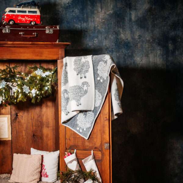 Wool Baby Blanket - Grey Curly Grey Wool Baby Blanket - Grey Curly Grey