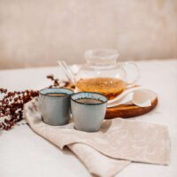 Classic White Linen Tablecloth With Fieldflower Border