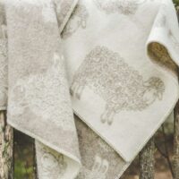Wool Baby Blanket - Beige Curly Sheep