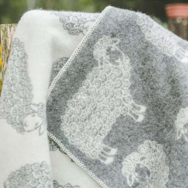 Wool Baby Blanket - Grey Curly Grey Wool Baby Blanket - Grey Curly Grey