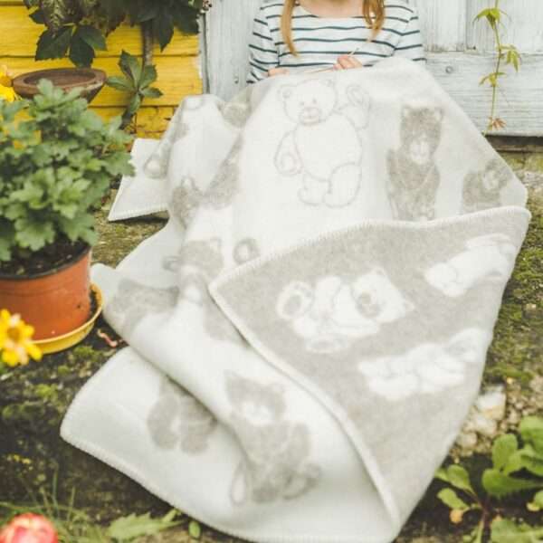Wool Baby Blanket - Beige Teddy Bear Wool Baby Blanket - Beige Teddy Bear