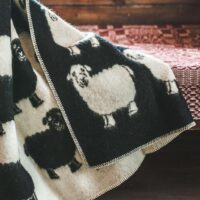 Wool blanket throw - black sheep