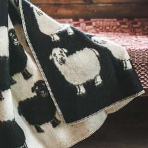 Wool blanket throw - black sheep