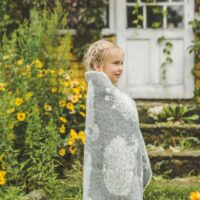 Wool Baby Blanket - Grey Curly Grey