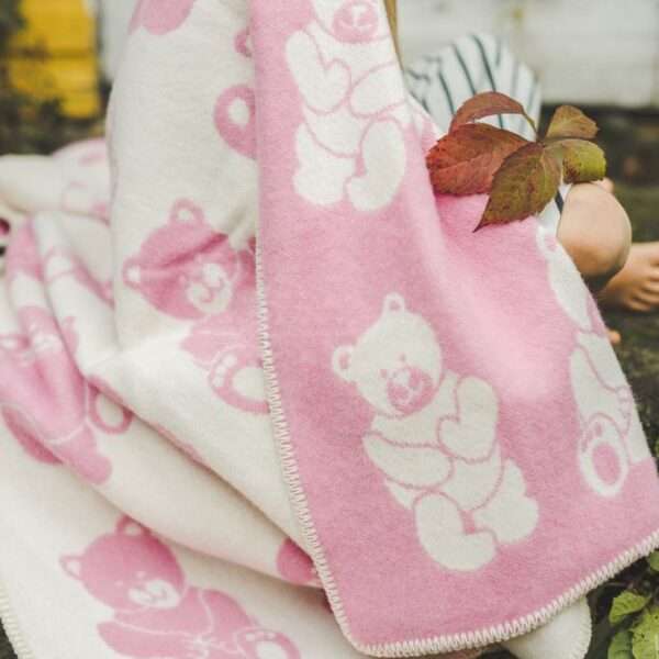 DSC_44626üWool Baby Blanket - Pink Teddy Bear Wool Baby Blanket - Pink Teddy Bear