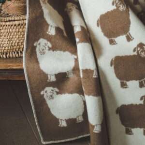 Wool blanket throw - brown sheep