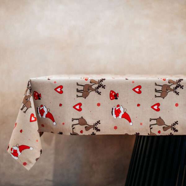 Christmas Reindeer Linen Tablecloth Christmas Reindeer Linen Tablecloth
