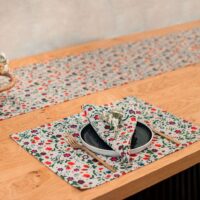 Wild Strawberry and Flowers Linen Placemat