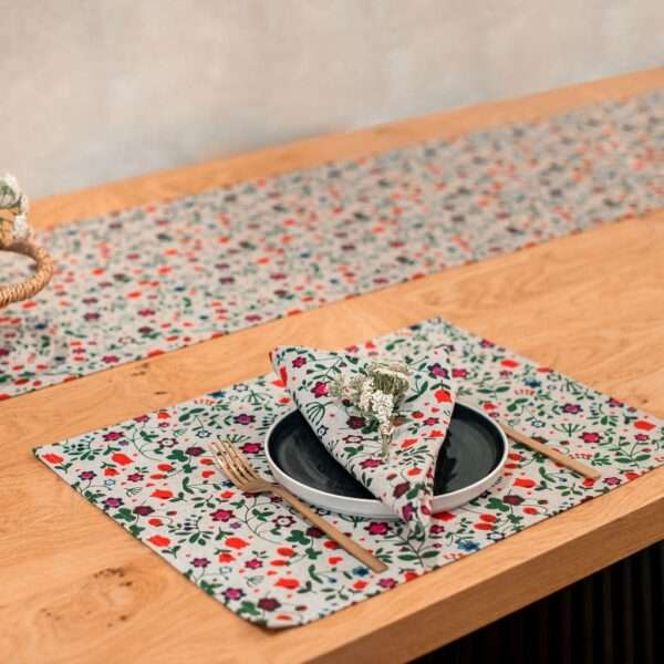 Wild Strawberry and Flowers Linen Placemat Wild Strawberry and Flowers Linen Placemat