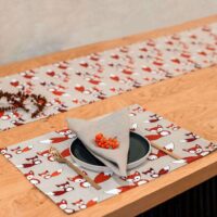 Red Foxes Linen Placemat
