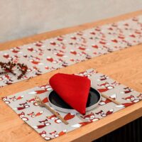 Red Foxes Linen Placemat