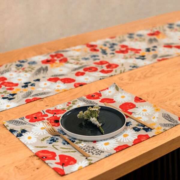 Poppies and Daisies Linen Placemat Poppies and Daisies Linen Placemat